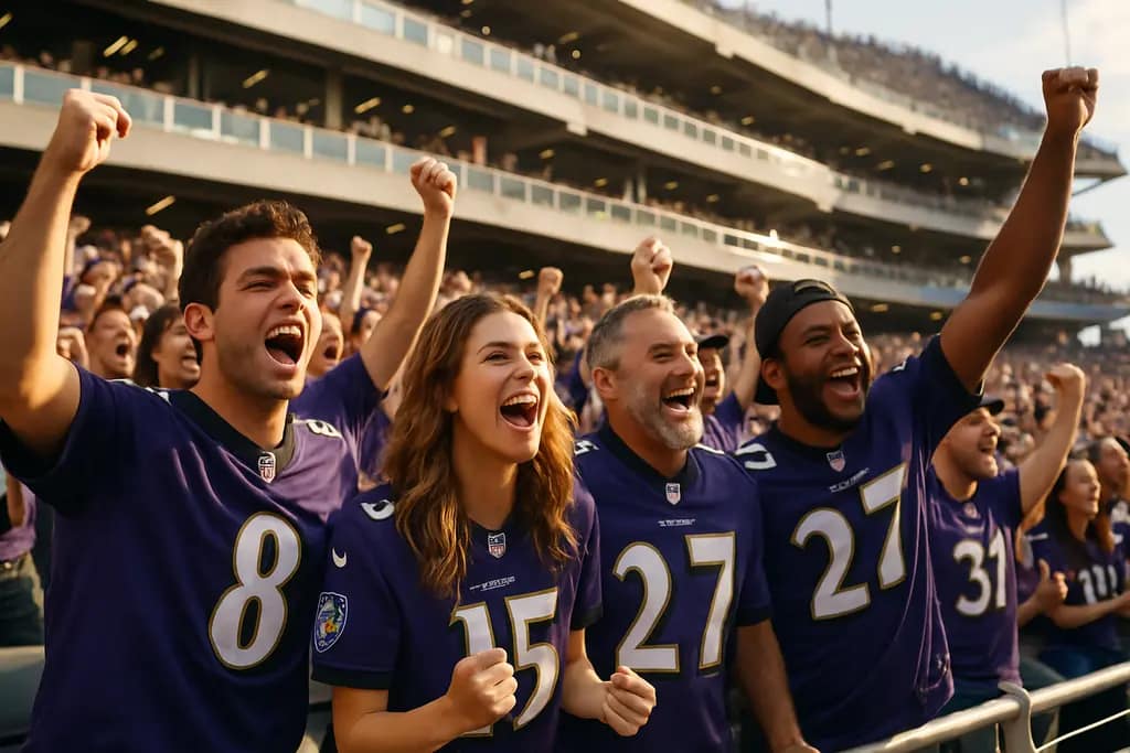 stadium fan experience view of renovated M&T Bank Stadium concourse and videoboards