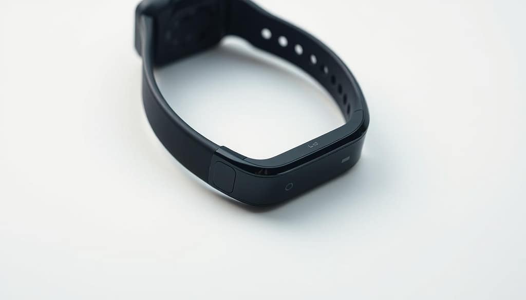 A close-up view of a stylish and high-tech sports wearable device, showcasing its sleek design and advanced sensors. The device is situated on a minimalist background, with clean lines and a neutral color palette to emphasize its technical capabilities. Soft, directional lighting accentuates the textures and materials, creating a sense of refinement and sophistication. The camera angle is slightly elevated, providing a dynamic perspective that captures the device's ergonomic form and intuitive user interface. The overall impression conveys the integration of cutting-edge technology, athletic performance, and modern aesthetics. A close-up view of a stylish and high-tech sports wearable device, showcasing its sleek design and advanced sensors. The device is situated on a minimalist background, with clean lines and a neutral color palette to emphasize its technical capabilities. Soft, directional lighting accentuates the textures and materials, creating a sense of refinement and sophistication. The camera angle is slightly elevated, providing a dynamic perspective that captures the device's ergonomic form and intuitive user interface. The overall impression conveys the integration of cutting-edge technology, athletic performance, and modern aesthetics.