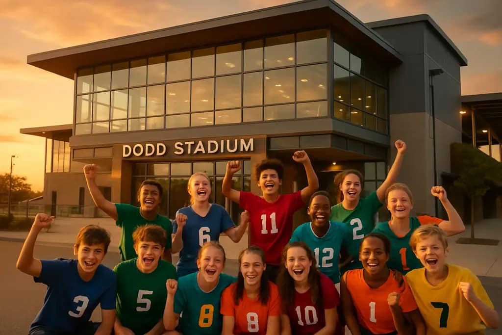 renovated Dodd Stadium with soccer and baseball fields prepared for community events